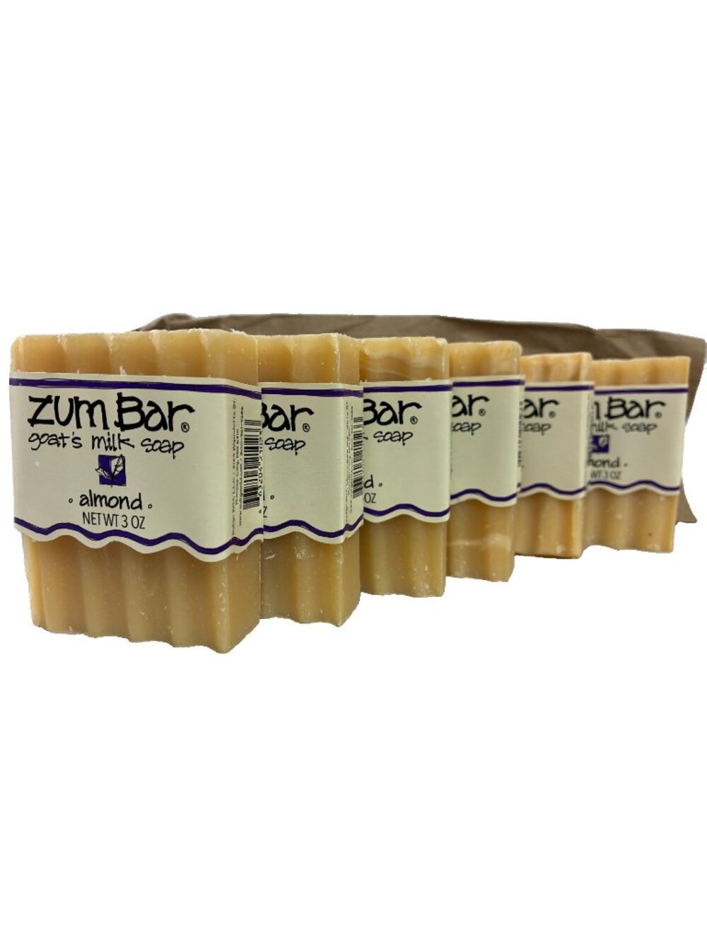 6-PACK Zum Bar Goat's Milk Soap almond Bars 3 Oz Each saponified 100%